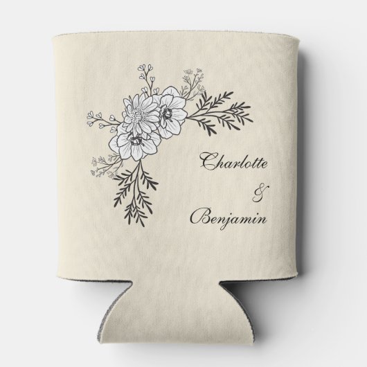 Aangepaste Wildflower Rustic Wedding Blikjeskoeler (Achterkant)