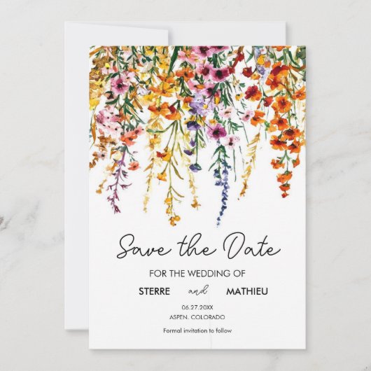 Aangepaste  Wildflower Save The Date (Voorkant)
