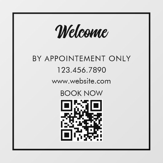 Aangepaste winkelpui QR-code openingstijden welkom Raamsticker (Vel)