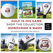 Aangepaste winkelwagentjes monogram naam golfheadcover