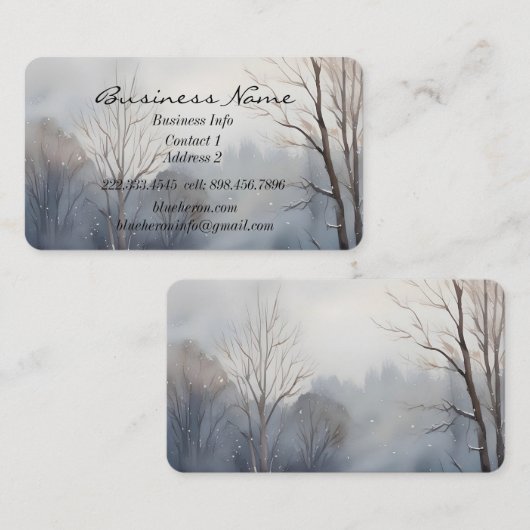 Aangepaste Winter Bos Landschap Scenery Art Visitekaartje (Voorkant / Achterkant)