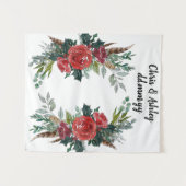 Aangepaste winter bruiloft receptie Kerst Prop Wandkleed (Voorkant (horizontaal))