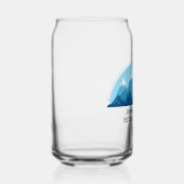 Aangepaste Winter Family Cabin Blue Snowy Mountain Blikvorm Glas (Rechts)