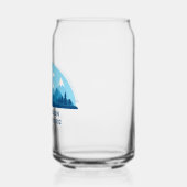 Aangepaste Winter Family Cabin Blue Snowy Mountain Blikvorm Glas (Links)