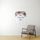 Aangepaste Winter Huwelijk Kerstmis Foto Booth Pro Wandkleed (In situ)