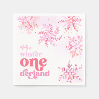 Aangepaste Winter Onederland Paper Party servetten