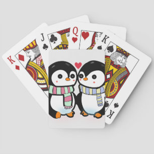 Aangepaste Winter Pinguïn Liefde Pokerkaarten