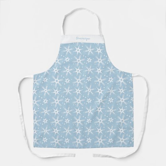 Aangepaste Winter Snowflake All-Over Print Schort (Voorkant)