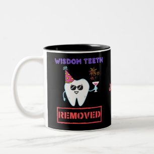 Aangepaste Wisdom Teeth verwijderd. Cute Tooth Fai Tweekleurige Koffiemok