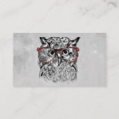 Aangepaste Wise Uil Vogel Grafische Kunst Visitekaartje (Achterkant)