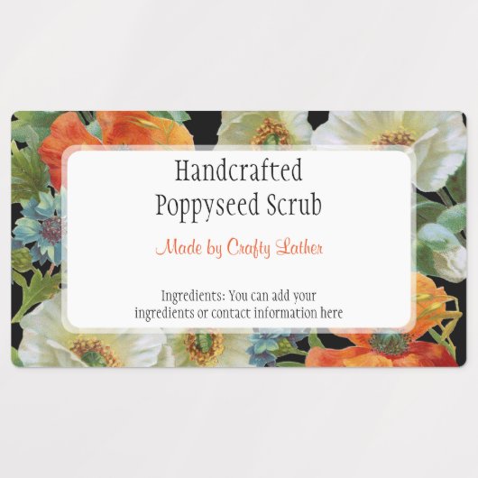 Aangepaste  wit papaverblauw korenbloemen labels (Design 3)