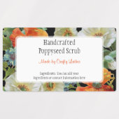 Aangepaste  wit papaverblauw korenbloemen labels (Design 1)