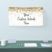 Aangepaste Wit Zwart Goud Verjaardagsfeest Fotocab Spandoek (Beurs)