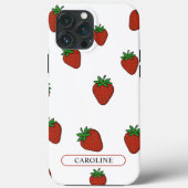 Aangepaste witte aardbei Case-Mate iPhone case (Achterkant)