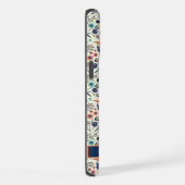 Aangepaste witte bloemige blauwe perzik bloemen iPhone hoesje (Rechterkant)