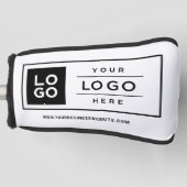 Aangepaste witte business logo putter golfheadcover (Voorkant)