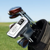 Aangepaste witte business logo putter golfheadcover (Insitu)
