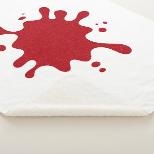 Aangepaste witte deken met tomaat rode spat-art
