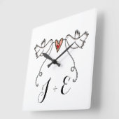 Aangepaste witte doven bruiloft Gift Acrylsqua Vierkante Klok (Hoek)