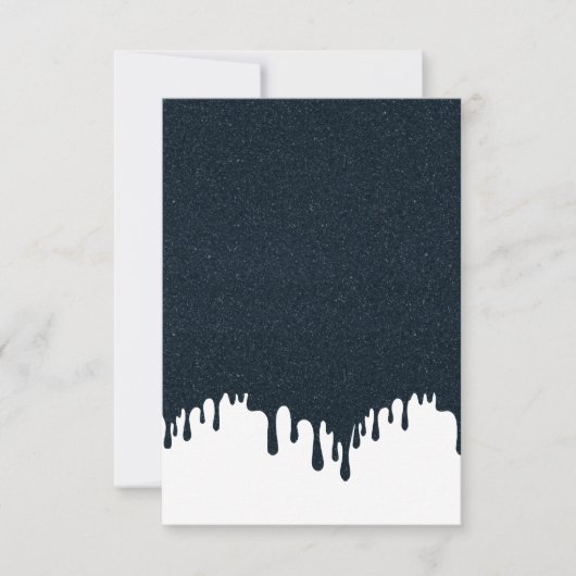 Aangepaste witte druppel RSVP-kaart – houtskooltex RSVP Kaartje (Voorkant)