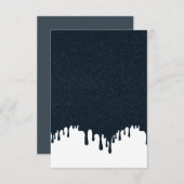 Aangepaste witte druppel RSVP-kaart – houtskooltex RSVP Kaartje (Voorkant / Achterkant)