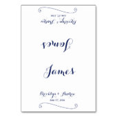 Aangepaste witte en blauwe huwelijksplaatskaarten kaart (Voorkant)