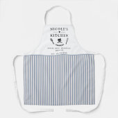 Aangepaste, Witte en Blauwe Strepen, Boerderij Keu Schort (Voorkant)