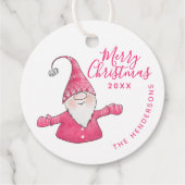 Aangepaste Witte en Roze Schattigee Gnome Vrolijk  Bedankjes Labels (Achterkant)