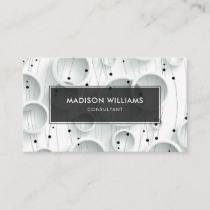 Aangepaste witte en zwarte ring Fancy Professional Visitekaartje