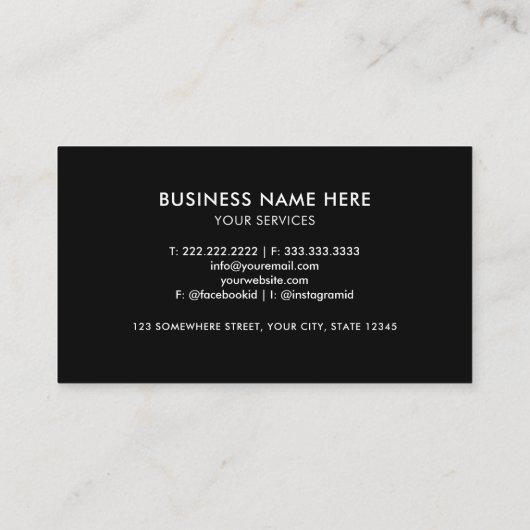 Aangepaste witte en zwarte zebra patroon Professio Visitekaartje (Achterkant)