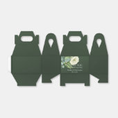 Aangepaste witte flora en smaragdgroen dank u bedankdoosjes (Uitgevouwen)