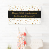 Aangepaste witte / gouden sterren met bericht Jubi Spandoek (Insitu)