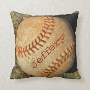 Aangepaste  witte honkbal rode roodroodheid kussen