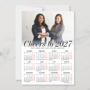 Aangepaste witte kalender 2027 magnetische kaart m