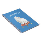 Aangepaste  witte kat op Pillow Notitieboek (Rechterzijde)