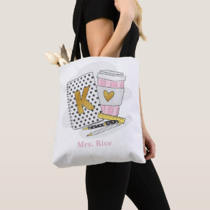 Aangepaste witte kleuterschool leraar school draagtas
