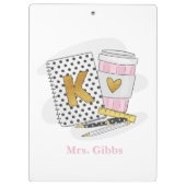 Aangepaste witte kleuterschool leraar school klembord (Achterkant)