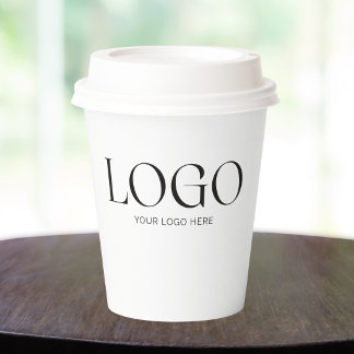 Aangepaste witte koffie met bedrijfslogo voor prom papieren bekers