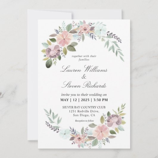 Aangepaste Witte Lichte Roze Zachte Blauwe Romanti Kaart (Voorkant)