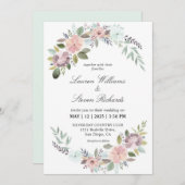 Aangepaste Witte Lichte Roze Zachte Blauwe Romanti Kaart (Voorkant / Achterkant)