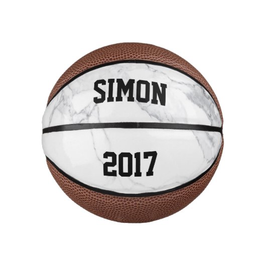 Aangepaste witte marmer textuur basketbal (Voorkant)
