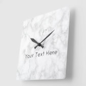 Aangepaste witte marmerbare acrylvierkante klok (Hoek)