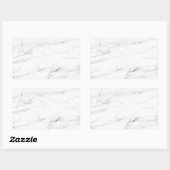 Aangepaste witte marmeren lege elegante sjabloon rechthoekige sticker (Vel)