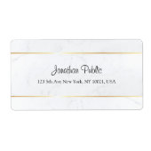 Aangepaste witte marmeren nep gouden handschrift s etiket (Voorkant)