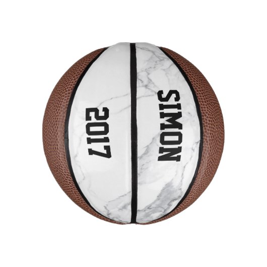Aangepaste witte marmeren textuur basketbal (Verticaal)
