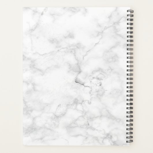 Aangepaste witte marmerplanner - zwart planner (Achterkant)