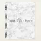 Aangepaste witte marmerplanner - zwart planner (Voorkant)