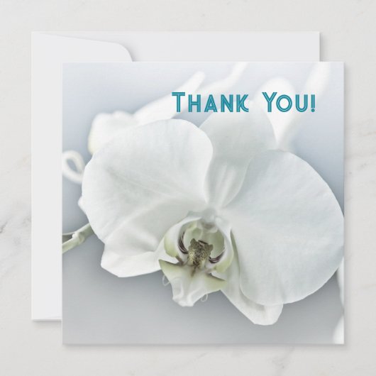 Aangepaste Witte Orchidee Bedankt Bloemen (Voorkant)
