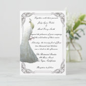 Aangepaste witte pauw bruiloft uitnodiging (Staand voorkant)