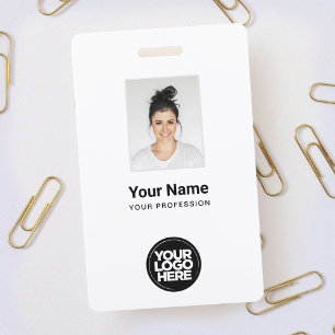Aangepaste witte personeelsfoto, streepjescode, lo badge